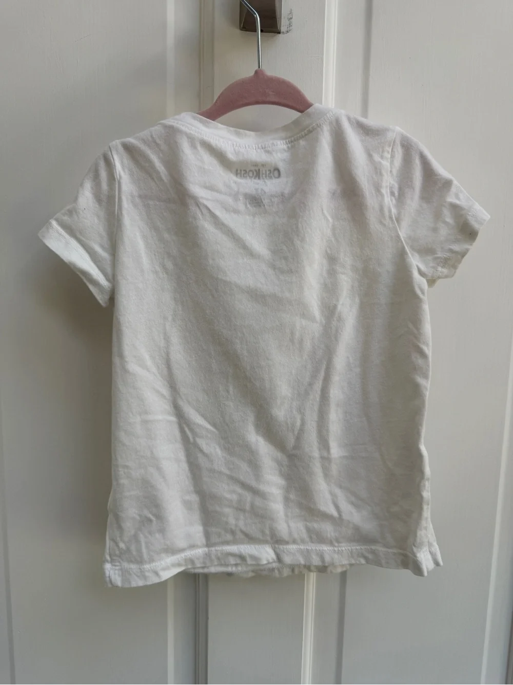 OshKosh B'gosh Girls 4T Happy Birthday White Short Sleeve Shirt Top Cupcake